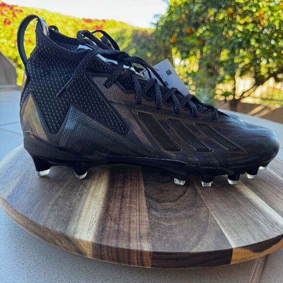 Size 10.5 - Adidas Men's Adizero Freak 23 GW1739 Black Football Cleats - Picture 1 of 9
